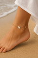 Obly – Butterfly Pearl Anklet (Anti Tarnish)