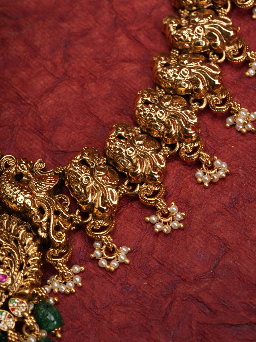 Vaibhavi Lakshmi Haar - Emerald Drops