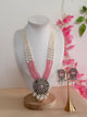 Pink Whisper – Pearl & Beaded Long Mala Set