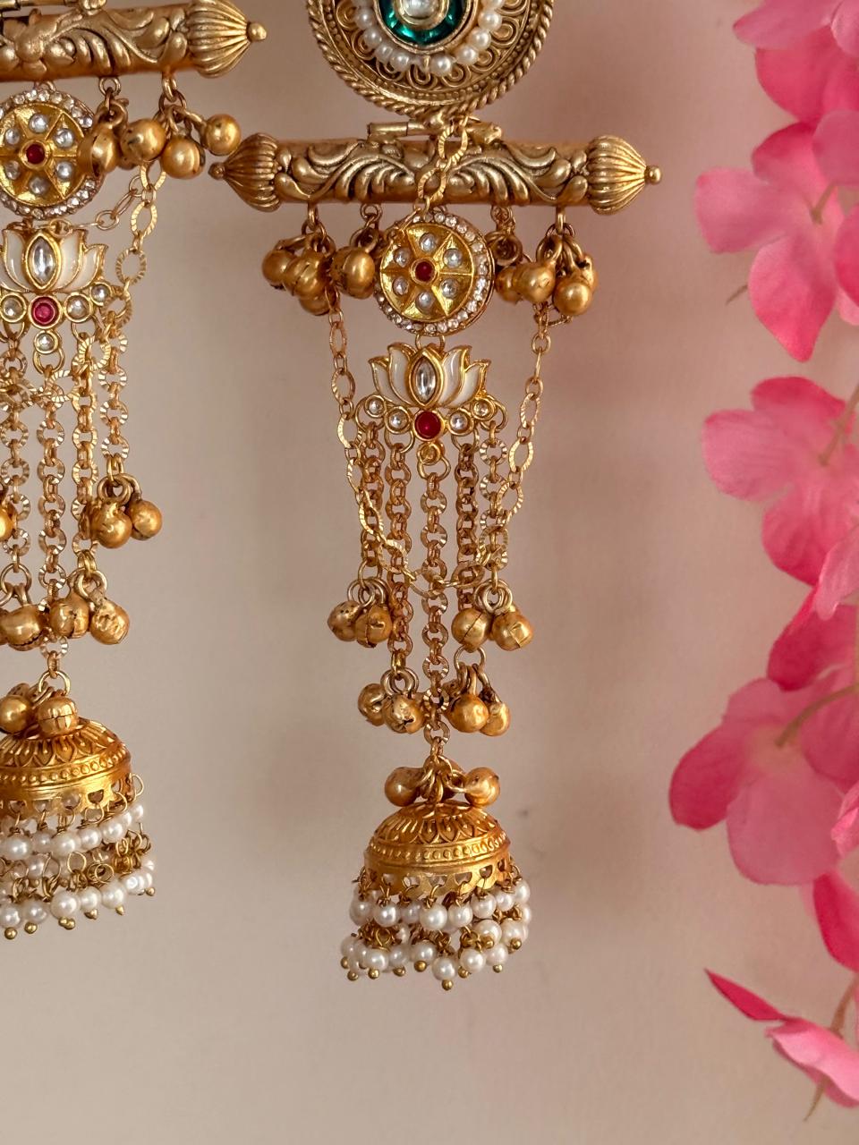 Kuhu Chandni - White Lotus Kashmiri Earrings