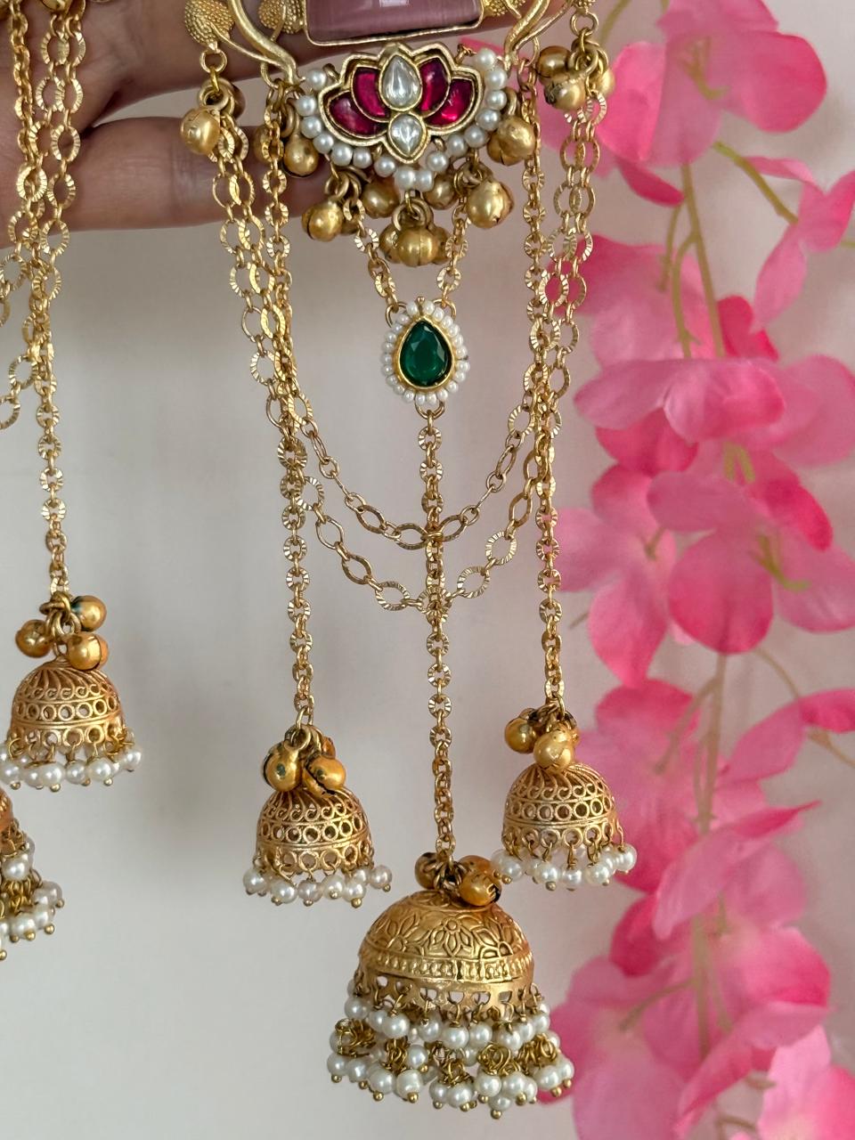 Gulrukh - Pink Kashmiri Earrings