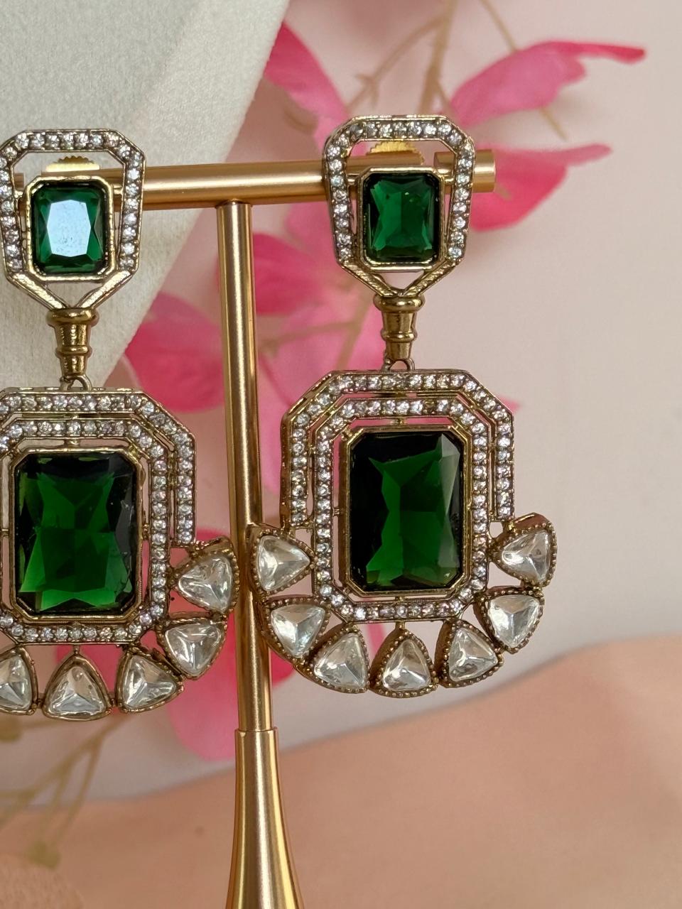 Emerald Elegance – Mossonite Replica Necklace Set