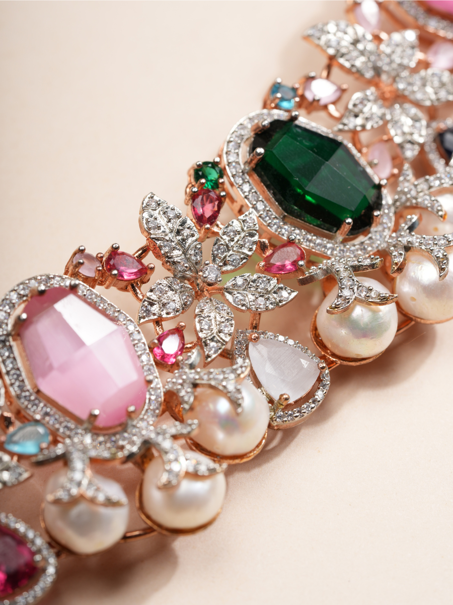 Starfall Luxe Gem & Pearl Choker Set