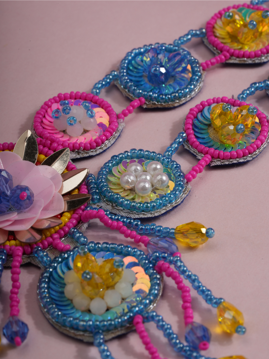 Carnival Bloom – Handmade Embroidered Jewellery Set