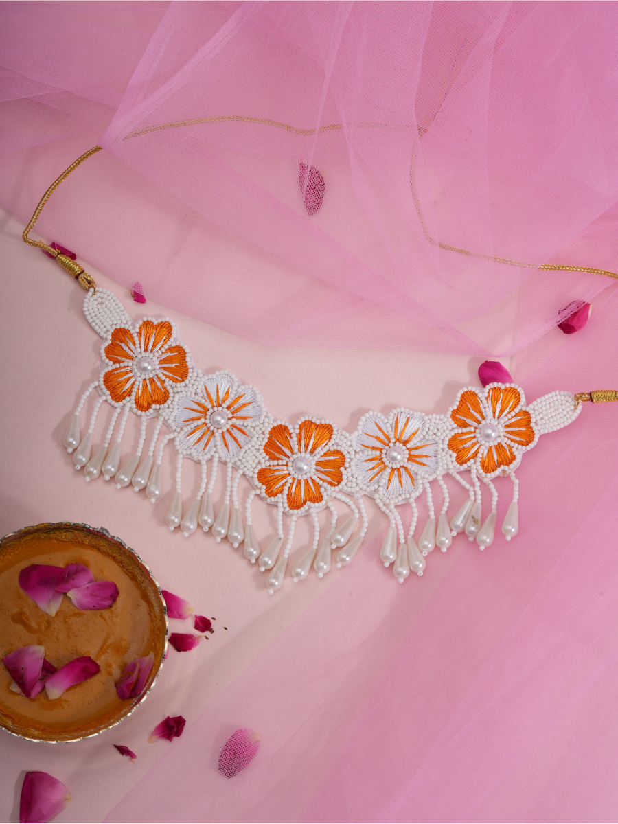 Zest Bloom – Handmade Floral Haldi Jewellery Set