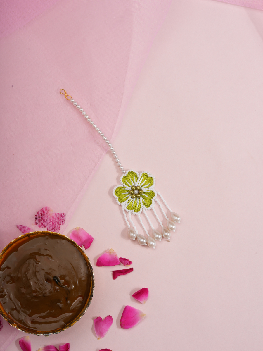 Olive Dew – Handmade Haldi Floral Jewellery Set