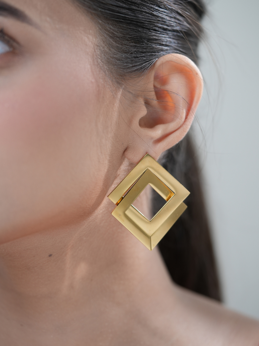 Luxe Lattice – Anti-Tarnish Earrings