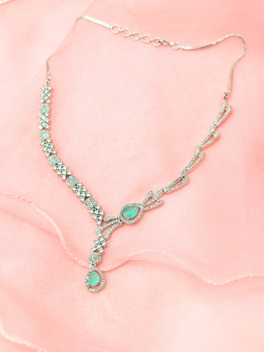 Mint Allure – Mint Touch American Diamond Necklace Set