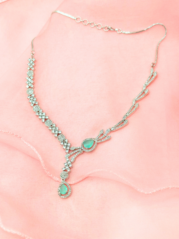 Mint Allure – Mint Touch American Diamond Necklace Set