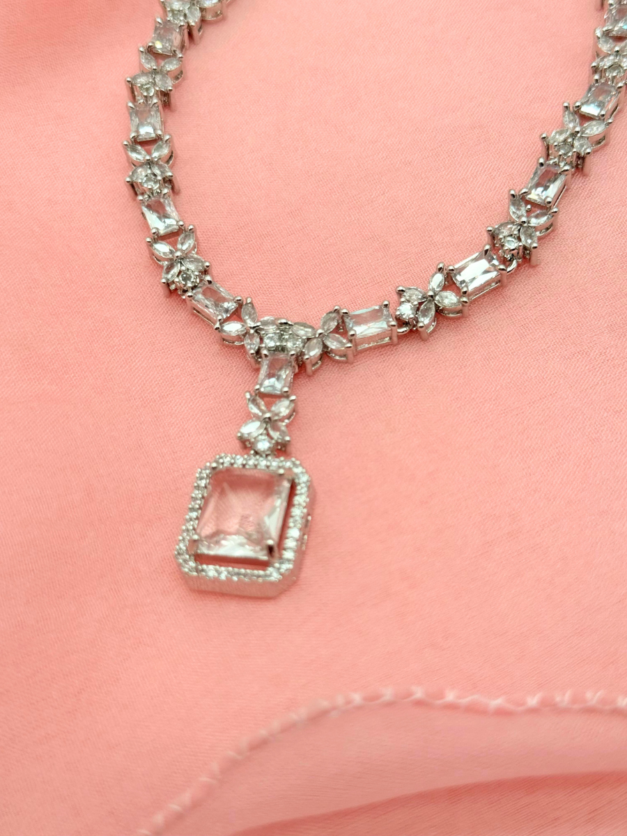 Frost Aura – American Diamond Necklace Set