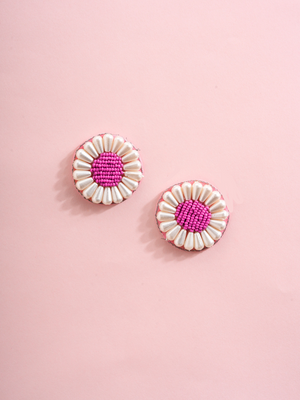 Daisy Pop – Handmade Beaded Stud Earrings