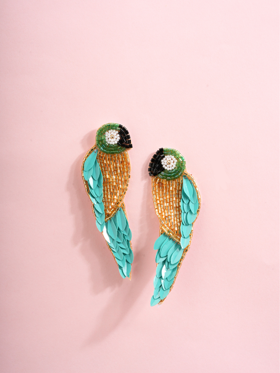 Tropical Chirp – Handmade Parrot Earrings
