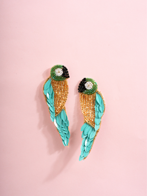 Tropical Chirp – Handmade Parrot Earrings
