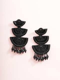 Noir Tale – Handmade Black Statement Earrings