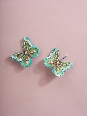 Mint Flutter – Handmade Beaded Earrings