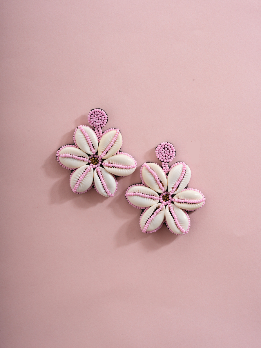 Shell Bloom – Handmade Floral Earrings