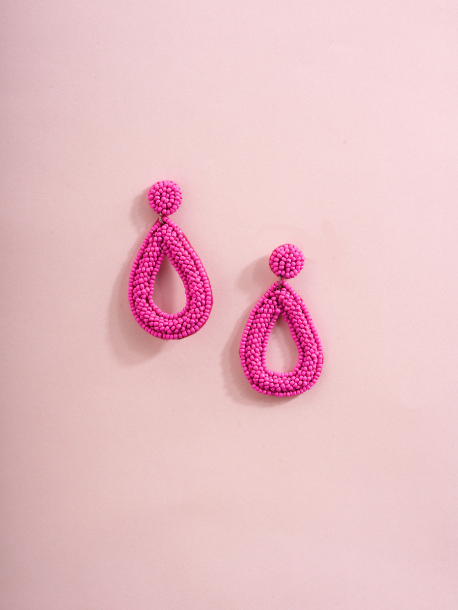 Berry Loop – Handmade Beaded Earrings