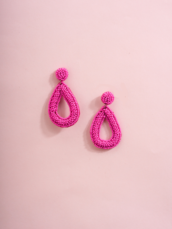 Berry Loop – Handmade Beaded Earrings