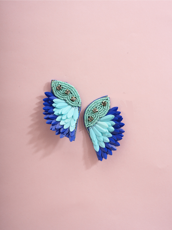 Sky Glint – Handmade Wing Earrings