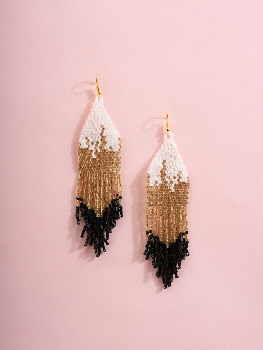 Sandscript – Handmade Beaded Fringe Earrings