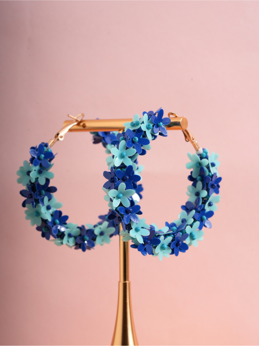 Blue Bloom – Handmade Floral Hoops