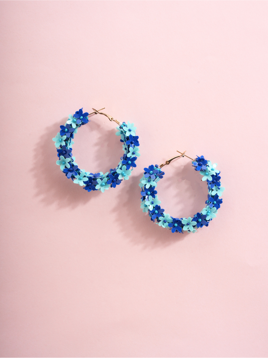 Blue Bloom – Handmade Floral Hoops