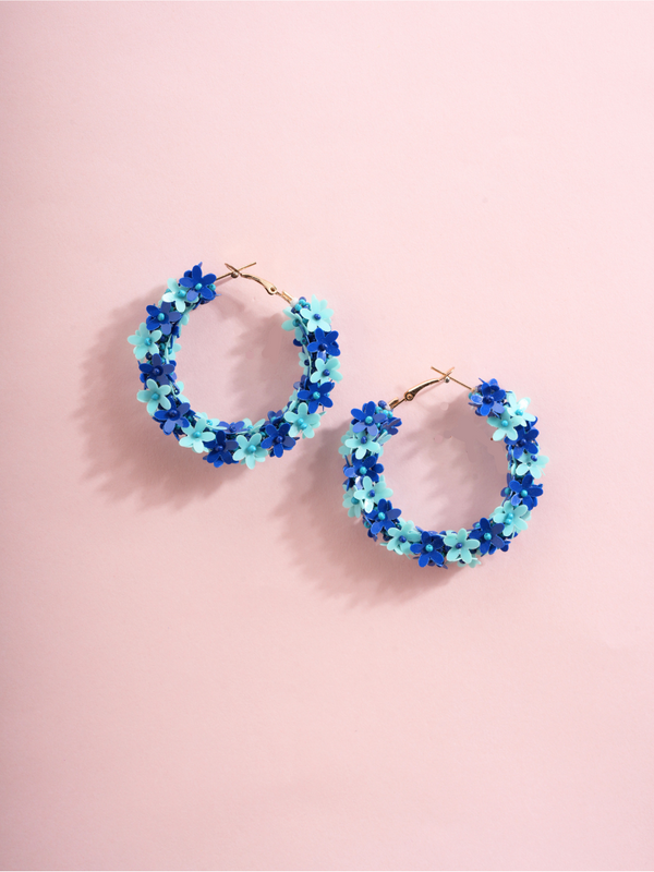 Blue Bloom – Handmade Floral Hoops