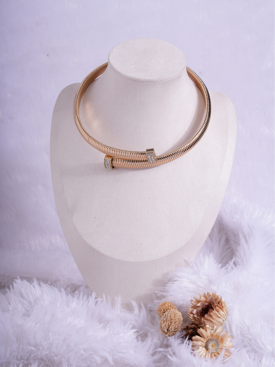 Crystal Crest – Anti Tarnish Hasli Necklace