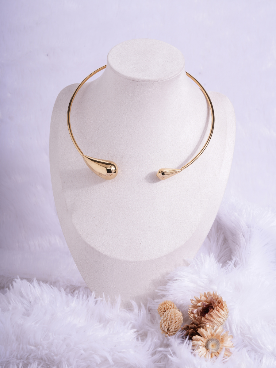 Droplet Aura – Anti Tarnish Hasli Necklace