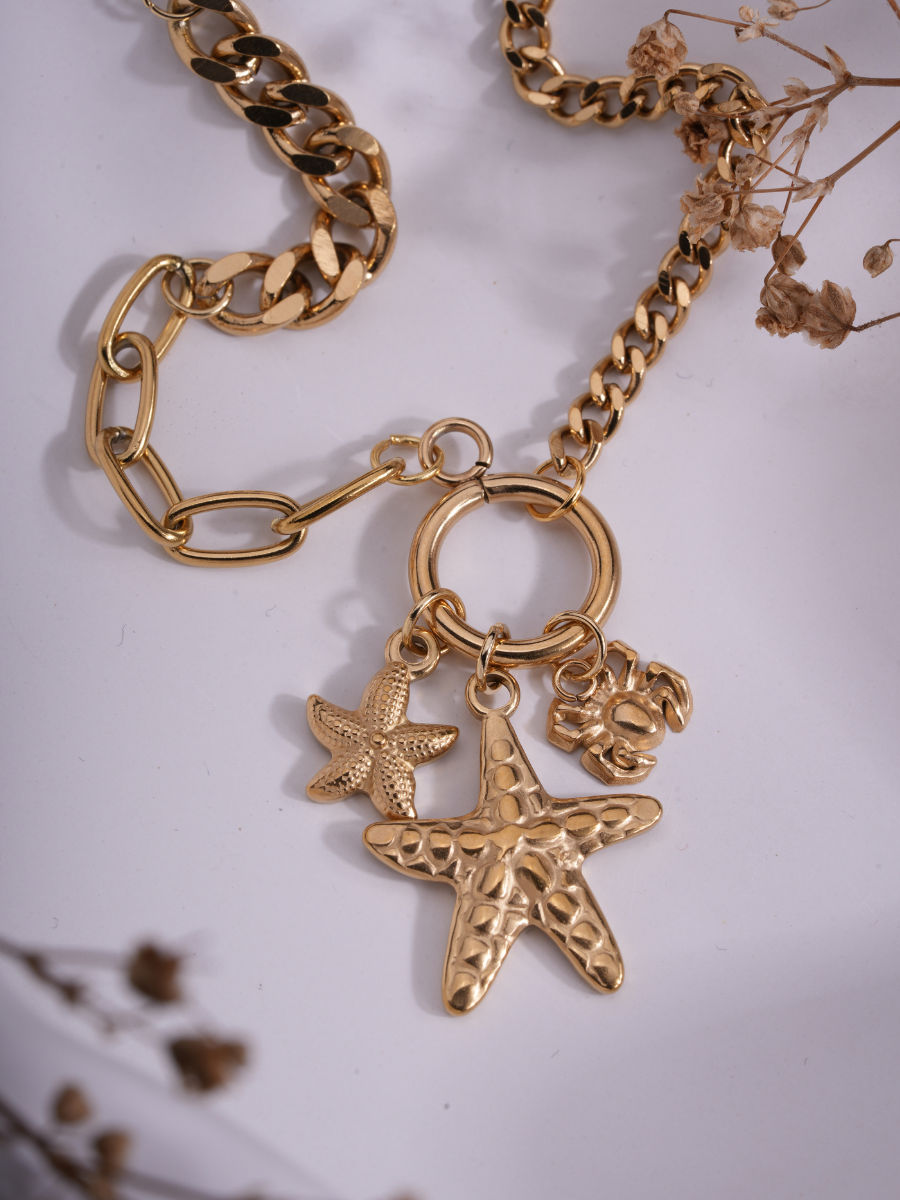 Coastal Harmony – Anti-Tarnish Charm Necklace