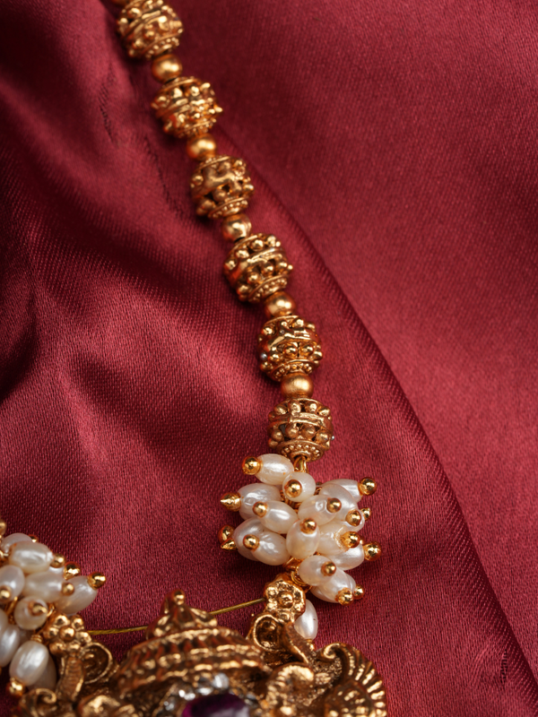 Ratna Pushpanjali Haar –  Temple Mala Set