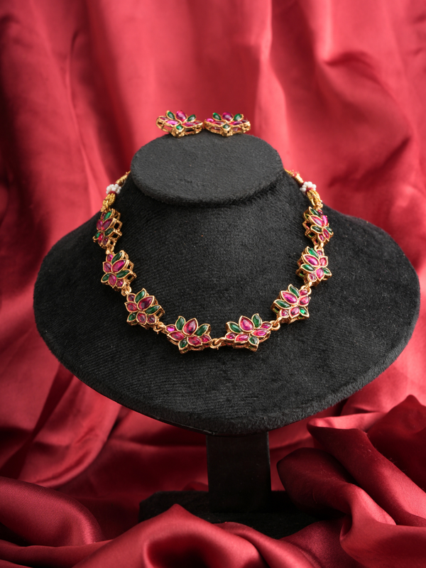 Kamalika Ratna Mala - Temple Necklace Set