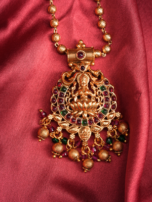 Rajata Padmavalli Haar – Temple Necklace Set