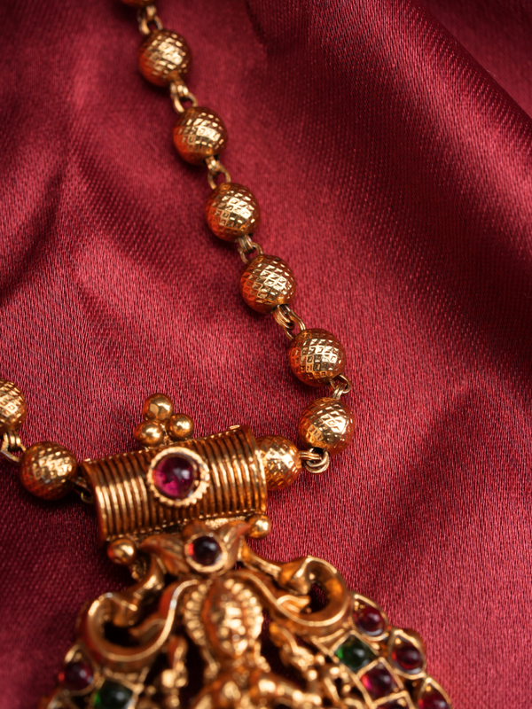 Rajata Padmavalli Haar – Temple Necklace Set