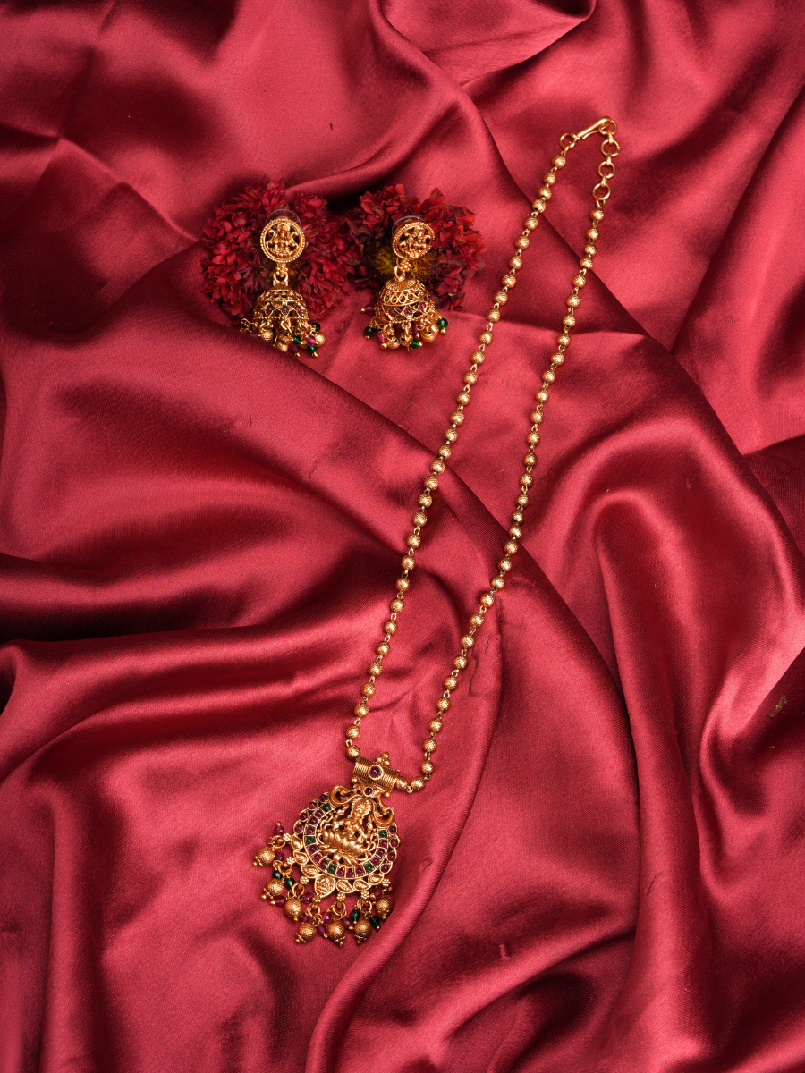 Rajata Padmavalli Haar – Temple Necklace Set