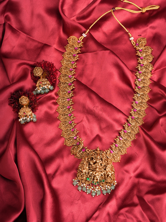 Kanakambari Lakshmi Haar – Long Temple Necklace