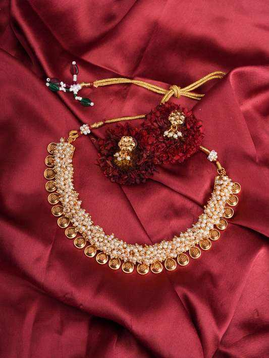 Ratnamanjari – Pearl Beads Temple Necklace