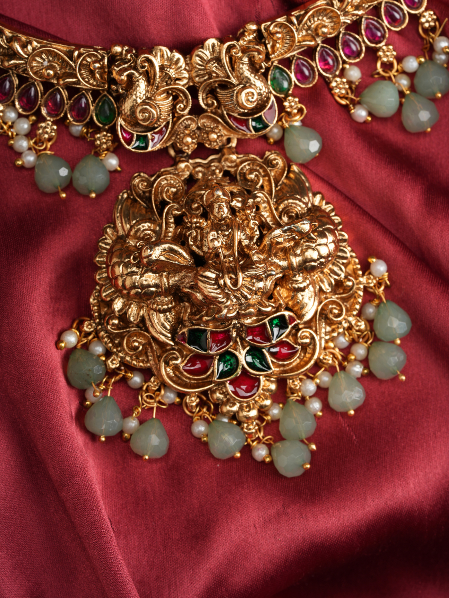 Anantashree Ruby Haar.– Temple Necklace Set