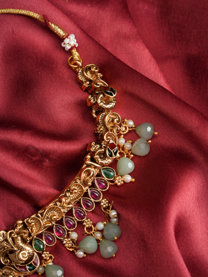 Anantashree Ruby Haar.– Temple Necklace Set