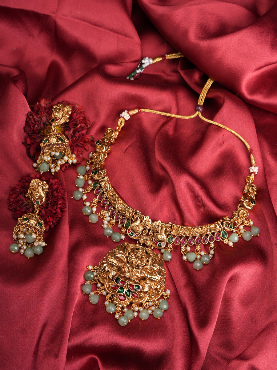 Anantashree Ruby Haar.– Temple Necklace Set