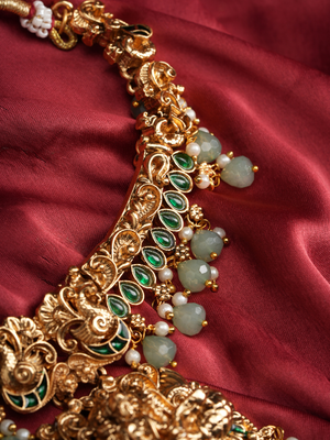 Anantashree Emerald Haar..– Temple Necklace Set