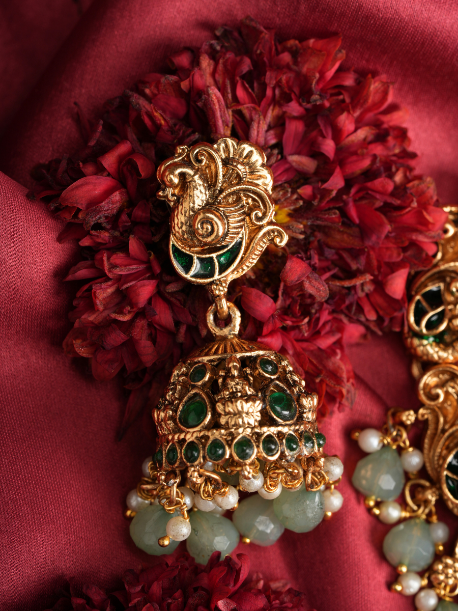 Anantashree Emerald Haar..– Temple Necklace Set