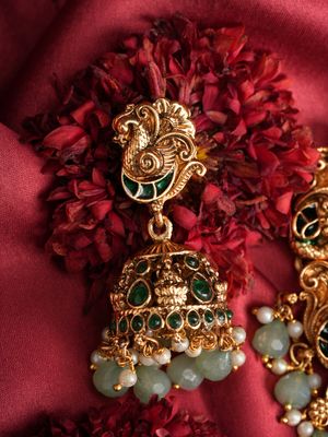 Anantashree Emerald Haar..– Temple Necklace Set