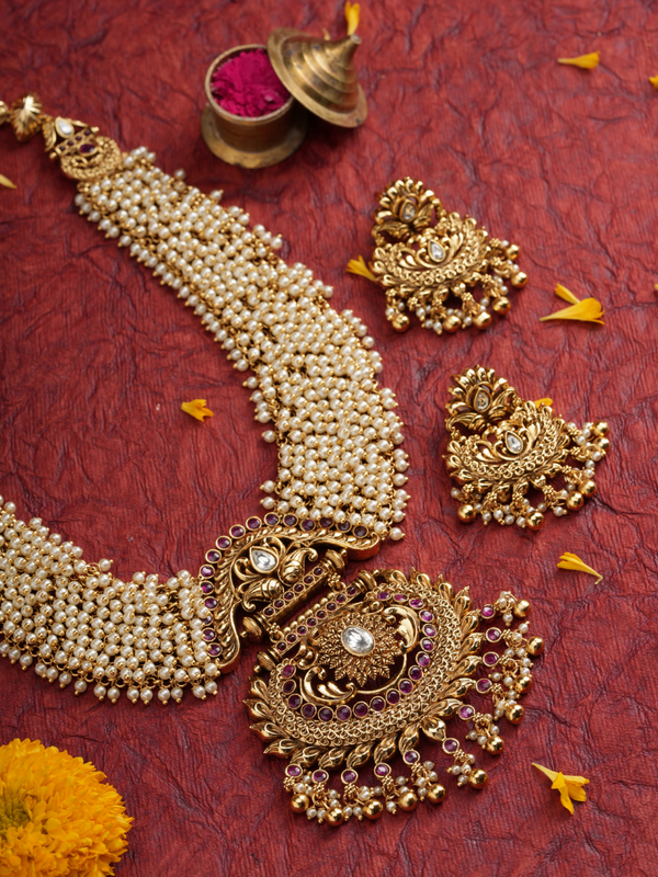 Rajamala – Pearl Temple Necklace Set