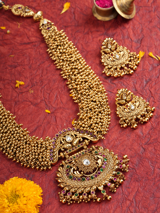Rajamala – Golden Temple Necklace Set