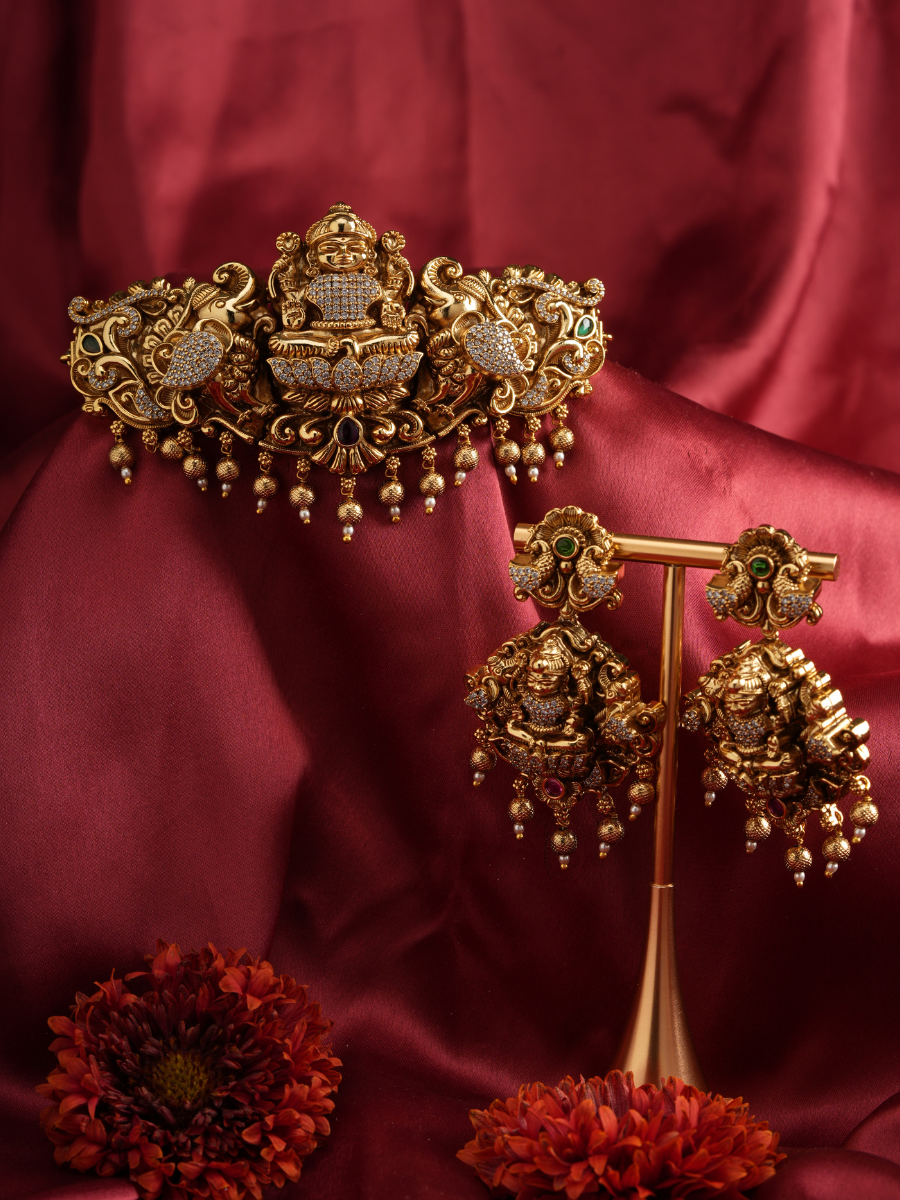 Raj Laxmi Addigai – Temple Choker Set
