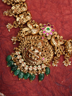 Vaibhavi Lakshmi Haar - Emerald Drops
