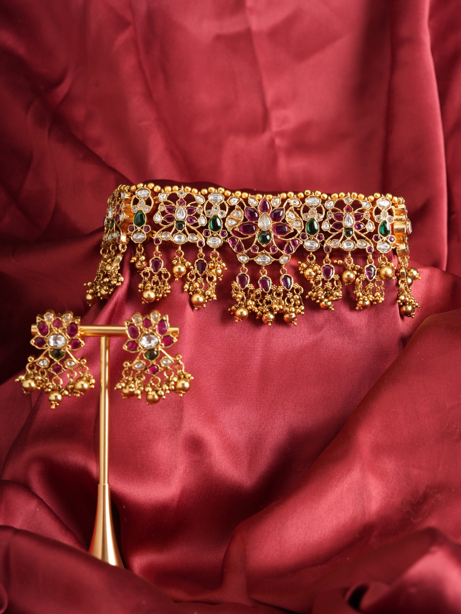 Manikya Kusum – Temple Jewellery Choker Set