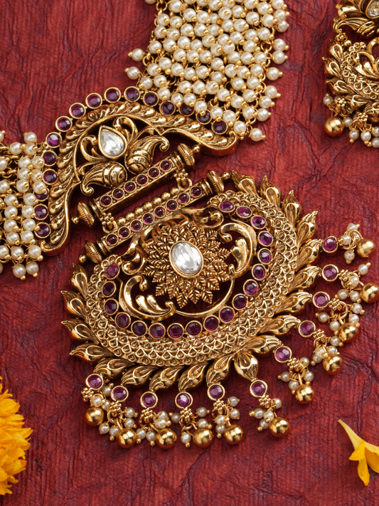 Rajamala – Pearl Temple Necklace Set