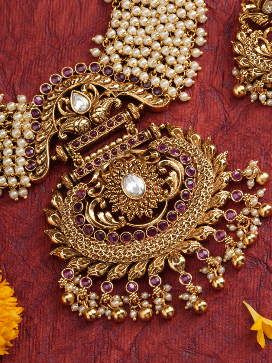 Rajamala – Pearl Temple Necklace Set